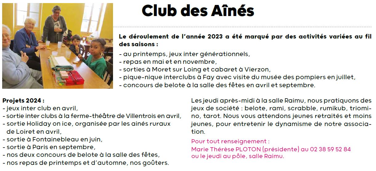 CLUB DES AINES 2023