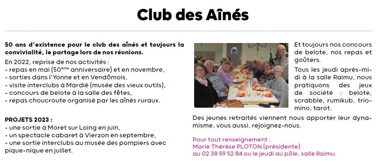 CLUB DES AINES 2023