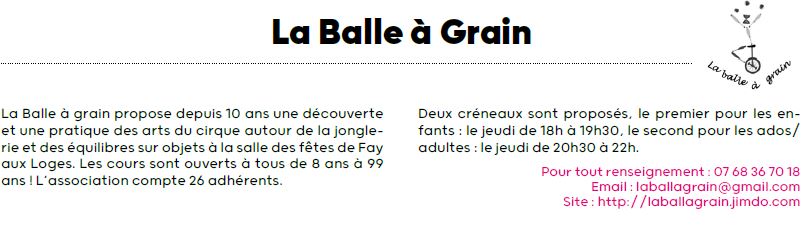 LA BALLE A GRAIN 2023