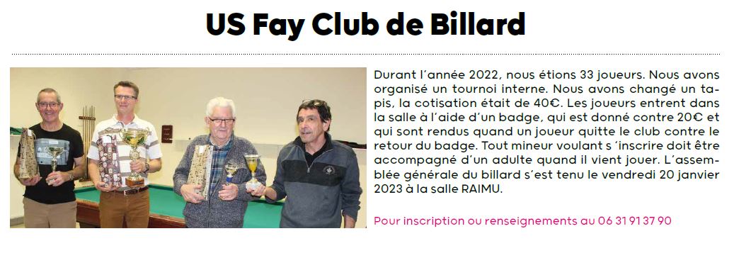 US FAY BILLARD 2023