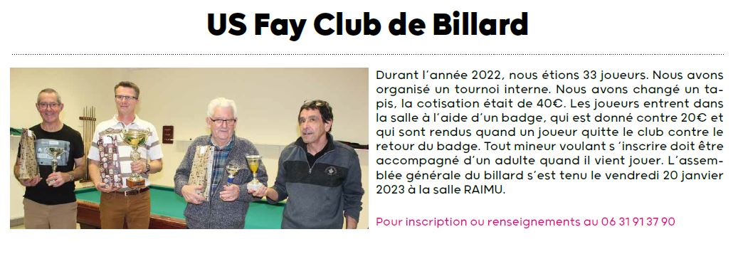 US FAY BILLARD 2023