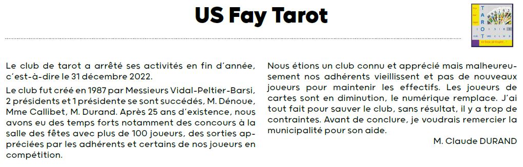 US FAY TAROT 2023