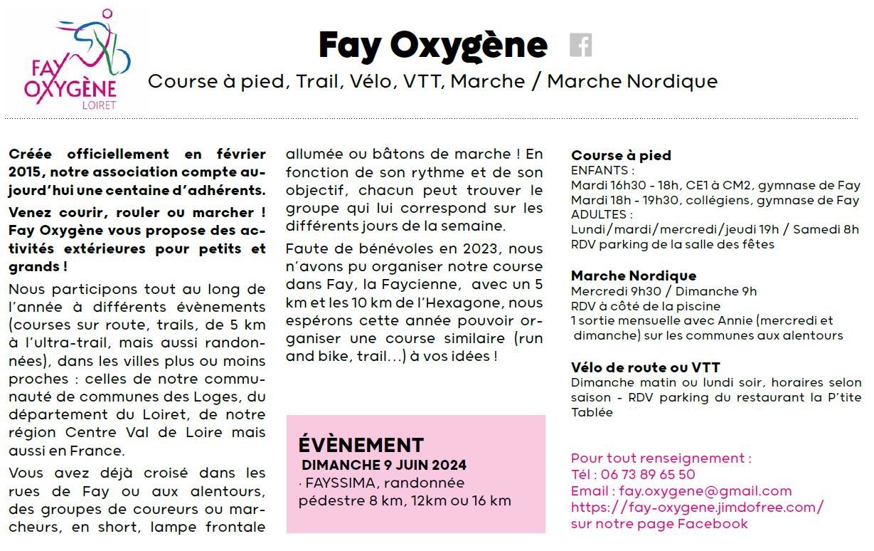 FAY OXYGENE 2023