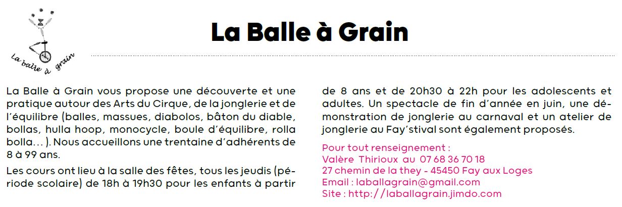 LA BALLE A GRAIN 2024