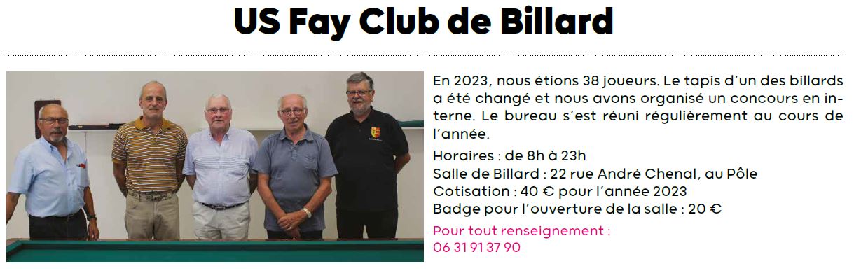 US FAY BILLARD 2023