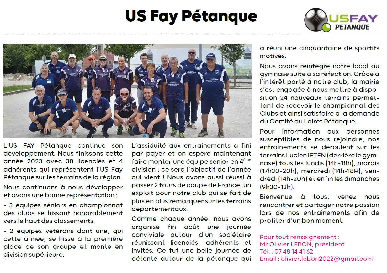 US FAY PETANQUE 2023