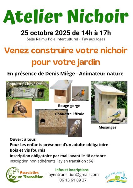 image de Atelier fabrication de nichoirs