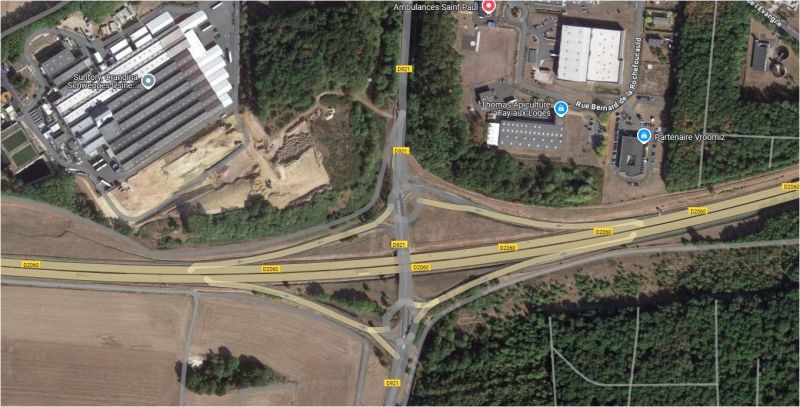 image de Travaux sur routes départementales et giratoires de l'échangeur avec la RD 2060
